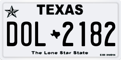 TX license plate DOL2182