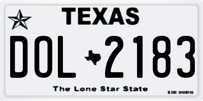 TX license plate DOL2183