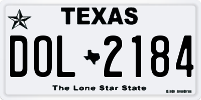 TX license plate DOL2184