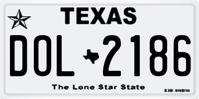 TX license plate DOL2186