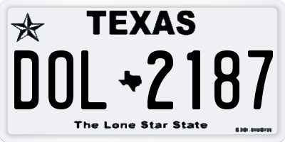 TX license plate DOL2187