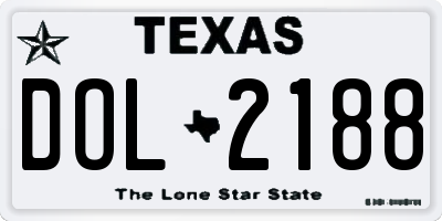 TX license plate DOL2188