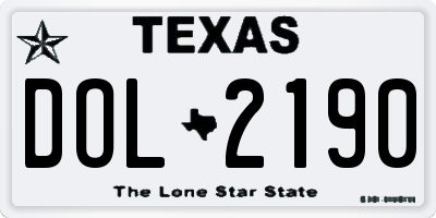TX license plate DOL2190