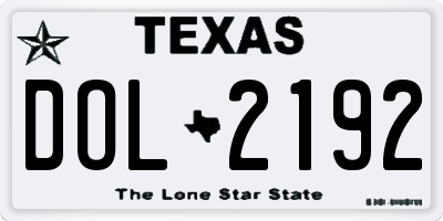 TX license plate DOL2192