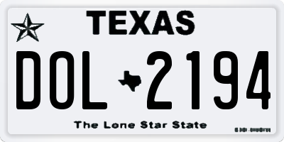 TX license plate DOL2194