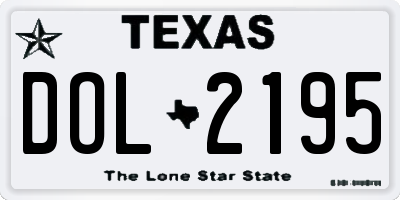 TX license plate DOL2195