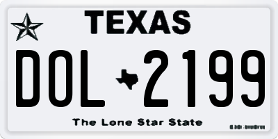 TX license plate DOL2199