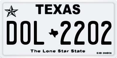 TX license plate DOL2202
