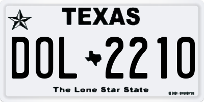 TX license plate DOL2210