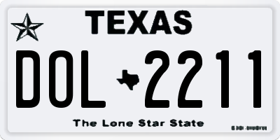 TX license plate DOL2211