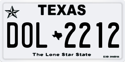 TX license plate DOL2212