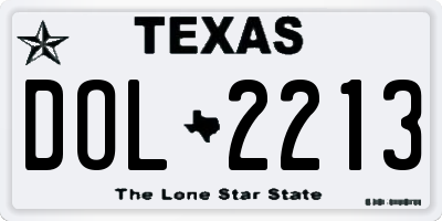 TX license plate DOL2213