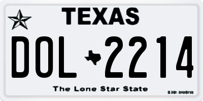 TX license plate DOL2214