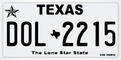 TX license plate DOL2215