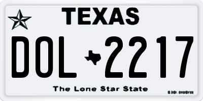 TX license plate DOL2217