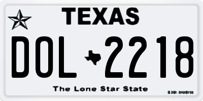 TX license plate DOL2218
