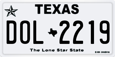 TX license plate DOL2219