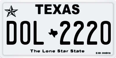 TX license plate DOL2220