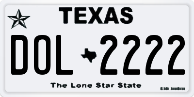 TX license plate DOL2222