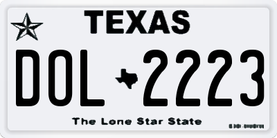 TX license plate DOL2223