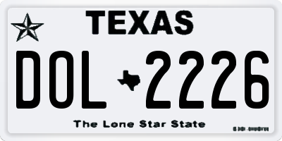 TX license plate DOL2226
