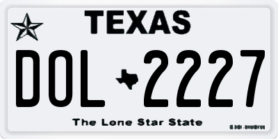 TX license plate DOL2227
