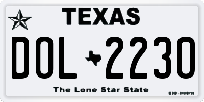 TX license plate DOL2230