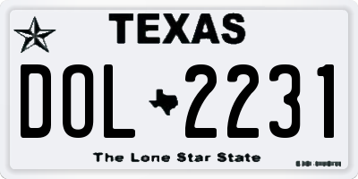 TX license plate DOL2231