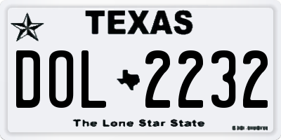 TX license plate DOL2232