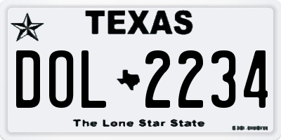 TX license plate DOL2234