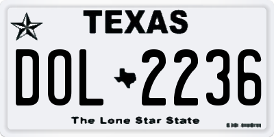 TX license plate DOL2236