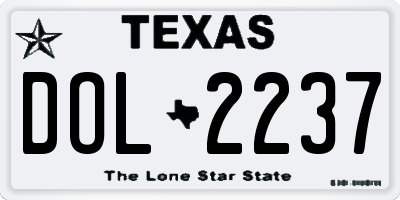 TX license plate DOL2237