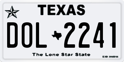 TX license plate DOL2241