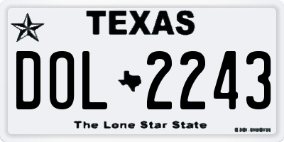 TX license plate DOL2243