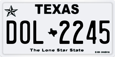 TX license plate DOL2245