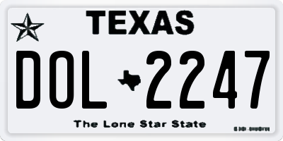 TX license plate DOL2247
