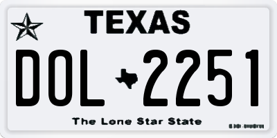 TX license plate DOL2251