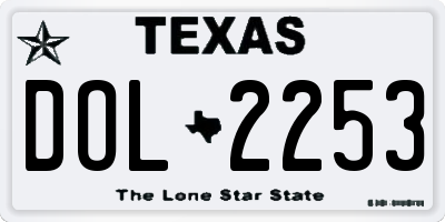 TX license plate DOL2253