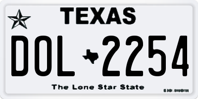 TX license plate DOL2254