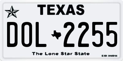 TX license plate DOL2255