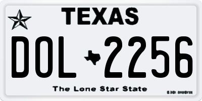TX license plate DOL2256