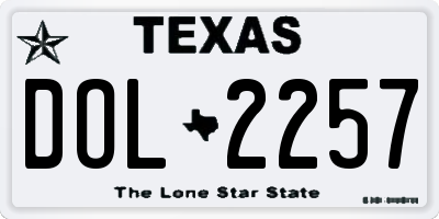 TX license plate DOL2257