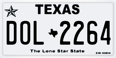 TX license plate DOL2264