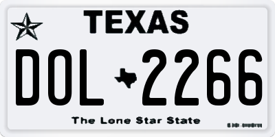 TX license plate DOL2266