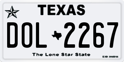 TX license plate DOL2267