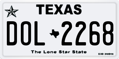 TX license plate DOL2268