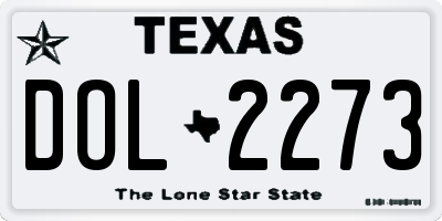 TX license plate DOL2273