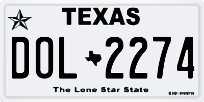 TX license plate DOL2274