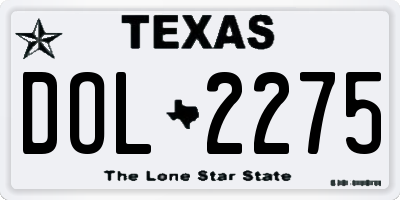 TX license plate DOL2275