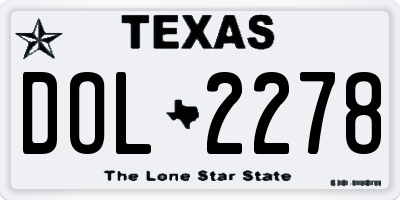 TX license plate DOL2278